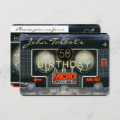 Retro Micro Audiotape 50th Birthday Invitation (Front/Back)