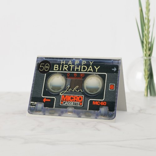 Retro Micro Audiotape 50th birthday recto_verso C Card