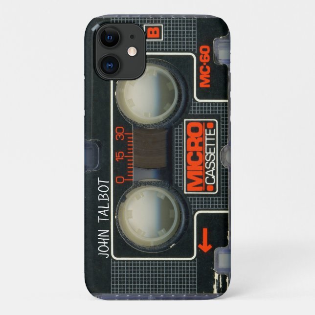 Retro Micro Audiotape Cassette personalized iPC Ca Case-Mate iPhone Case (Back)