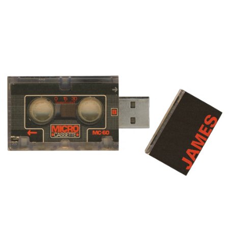 Retro Micro Cassette Audiotape Personalized Wood Usb Flash Drive