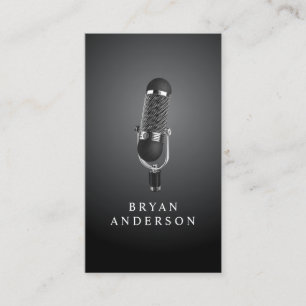 Retro Microphone Business Card