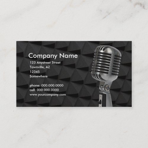 retro microphone business card template