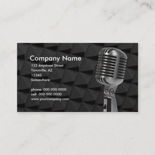 Customizable retro microphone business card template