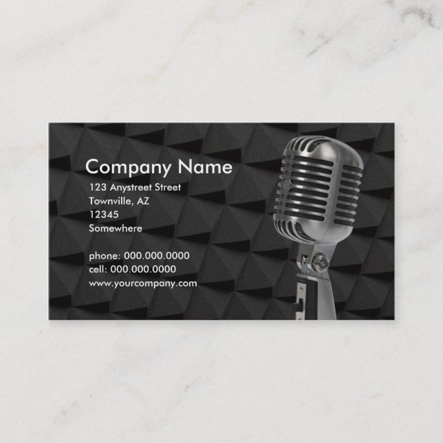 retro microphone business card (Front)