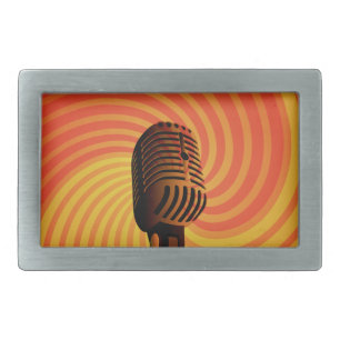 Retro Microphone custom belt buckle