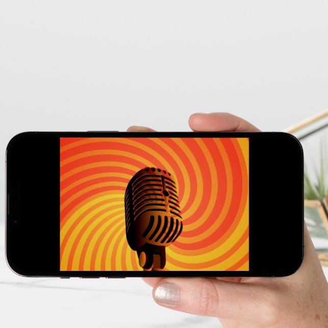 Retro Microphone custom greeting card (Front Digital)