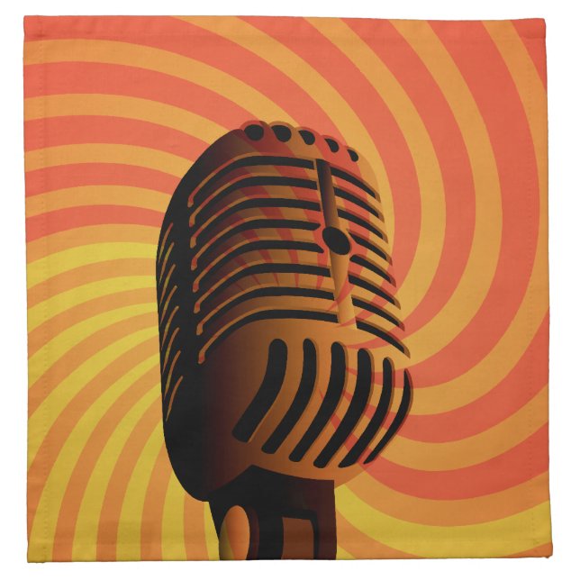 Retro Microphone custom napkins (Front)