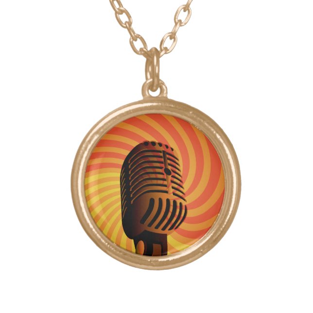 Retro Microphone custom necklace (Front)