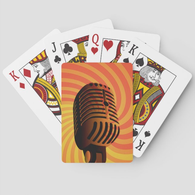 Retro Microphone custom playing cards (Back)