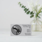 Retro Microphone Graphic Business Card (Standing Front)