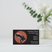 Retro Microphone Graphic in Red Business Card (Standing Front)