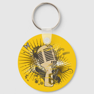Retro Microphone Keychain