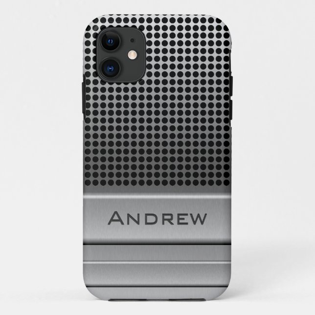 Retro Microphone Name Template Case-Mate iPhone Case (Back)