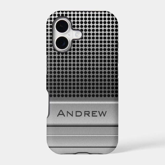 Retro Microphone Name Template Iphone Case (Back)