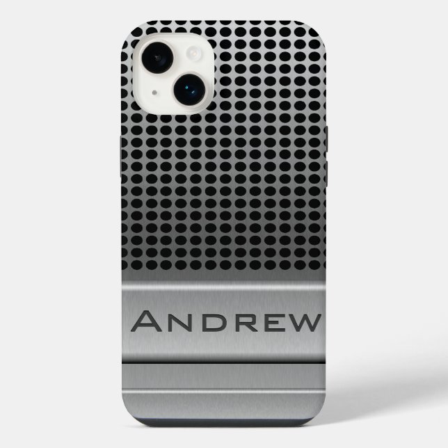 Retro Microphone Name Template Iphone Case (Back)