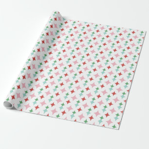 Retro Mid-Centry Diamond   Pastel Christmas Wrapping Paper