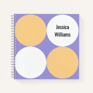 Retro Mid-Century Abstract Circles Personalized Notebook