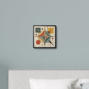 Retro Mid Century Atomic Geometric Pattern Peel And Stick Photo Tile