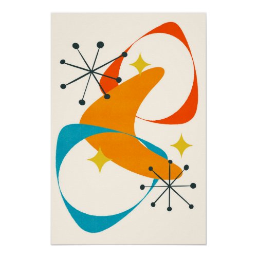 Retro Mid Century Atomic Space Age Abstract 20 Poster