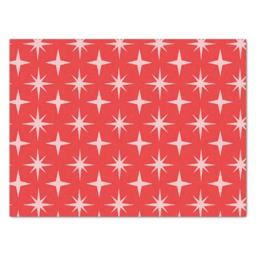 Retro Mid Century Atomic Stars Pattern on Red  Tissue Paper