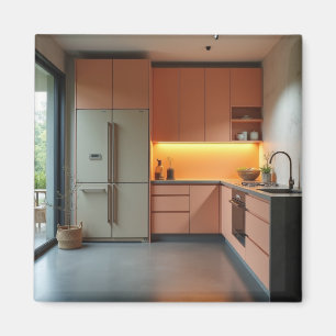 Retro Mid Century Colorful Square Magnet