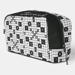 Retro Mid Century Crossword Puzzle Dopp Kit