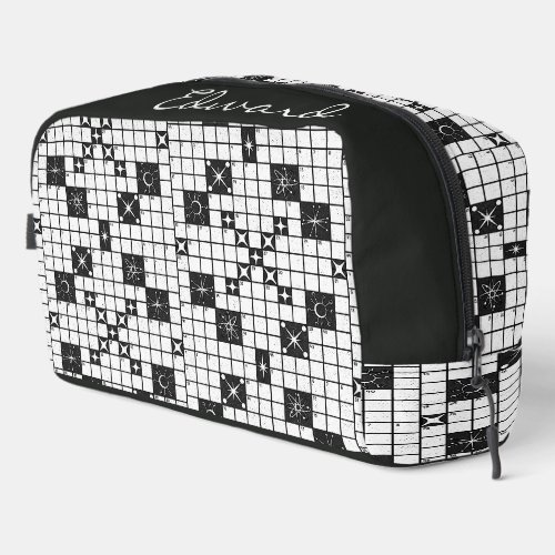 Retro Mid Century Crossword Puzzle Dopp Kit