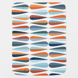 Retro mid-century, drop shapes pattern. baby blanket