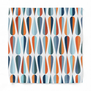Retro mid-century, drop shapes pattern. bandana