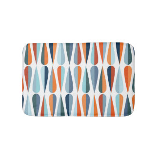 Retro mid-century, drop shapes pattern. bath mat