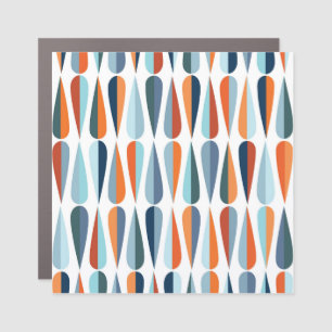 Retro mid-century, drop shapes pattern. car magnet