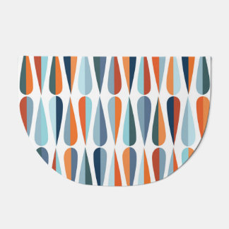 Retro mid-century, drop shapes pattern. doormat