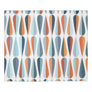 Retro mid-century, drop shapes pattern. duvet cover