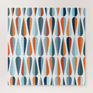 Retro mid-century, drop shapes pattern. jigsaw puzzle