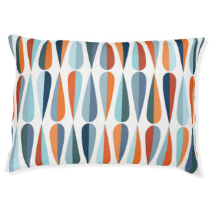 Retro mid-century, drop shapes pattern. pet bed