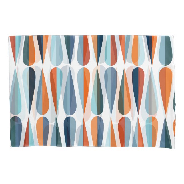 Retro mid-century, drop shapes pattern. pillow case (Front)