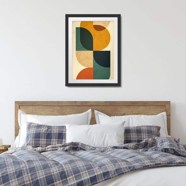 Retro Mid-Century Geometric Color Block Art Print (Bedroom)