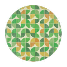 Retro Mid century Geometric floral green