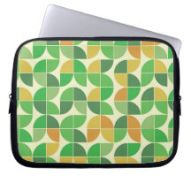 Retro Mid century Geometric floral green