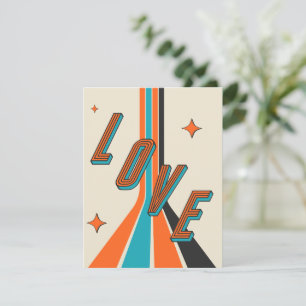 Retro Mid Century Geometric Love Valentine Note Card