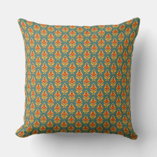 Retro Mid- Century Geometric Print 1970s Patterned Throw Pillow