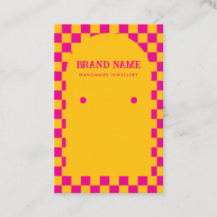 Retro Mid Century Hot Pink Earrings Display Card