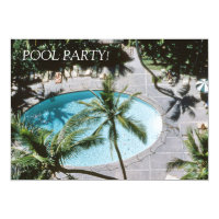 Retro Mid-century Inspired Pool Party 1950's Theme Card