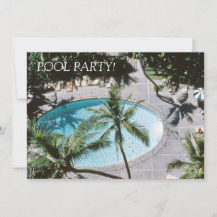Retro Mid-century Inspired Pool Party 1950's Theme Invitation
