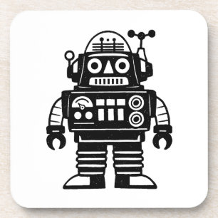 Retro Mid Century Inspired Robot Beverage Coaster