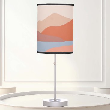 Retro Mid Century Landscape art Table Lamp