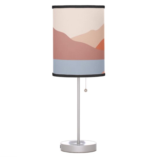 Retro Mid Century Landscape art Table Lamp (Left)