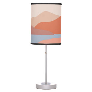 Retro Mid Century Landscape art Table Lamp