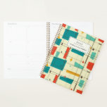 Retro Mid Century Mod Atomic Space Age Teal 2025 Planner<br><div class="desc">Blast into style with this Retro Mid Century Mod Atomic Space Age Personalized Planner, featuring a fun teal and red design! Inspired by the futuristic vibes of the atomic space age, this planner combines playful geometric shapes and bold colors to bring a touch of mid-century modern flair to your organization....</div>