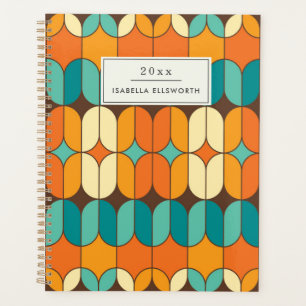 Retro Mid Century Mod Orange Personalized 2025 Planner